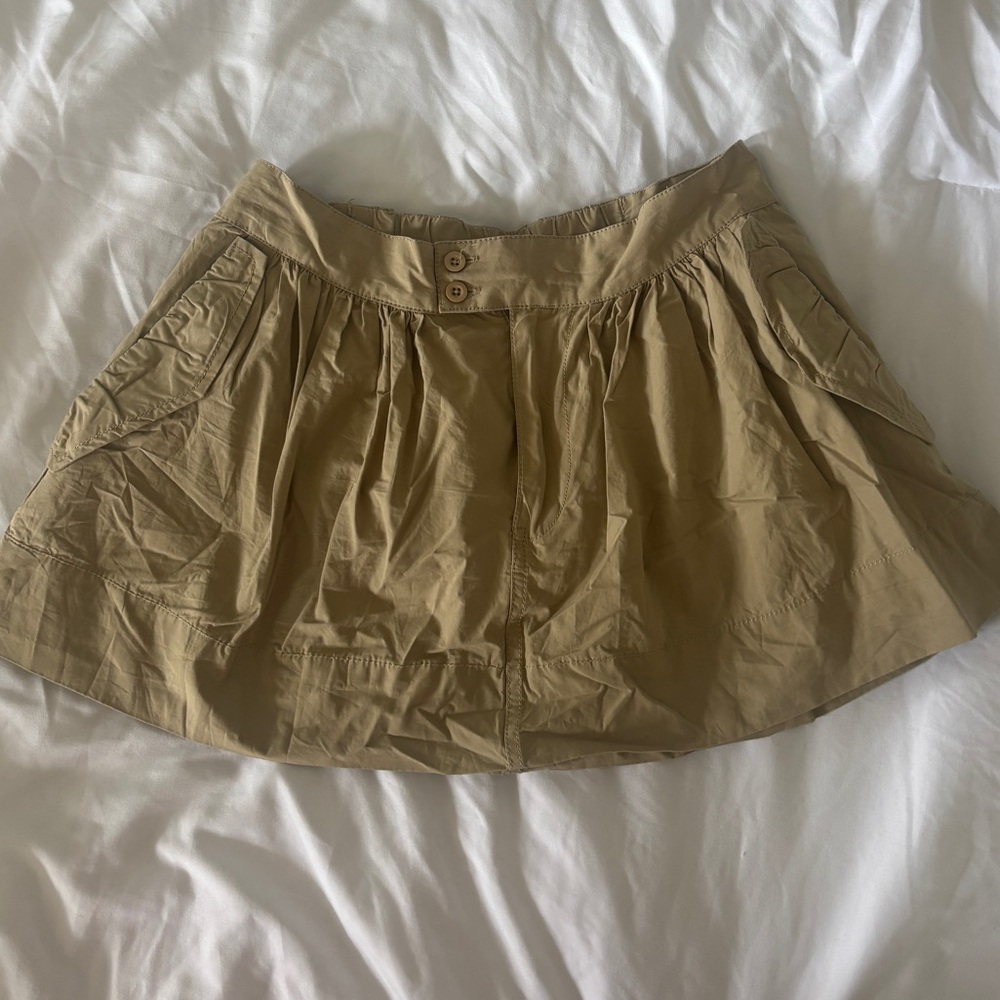 BDG Beige Gathered Waist Skirt